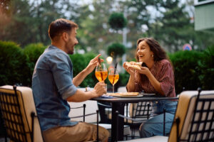 first date over aperol spritz