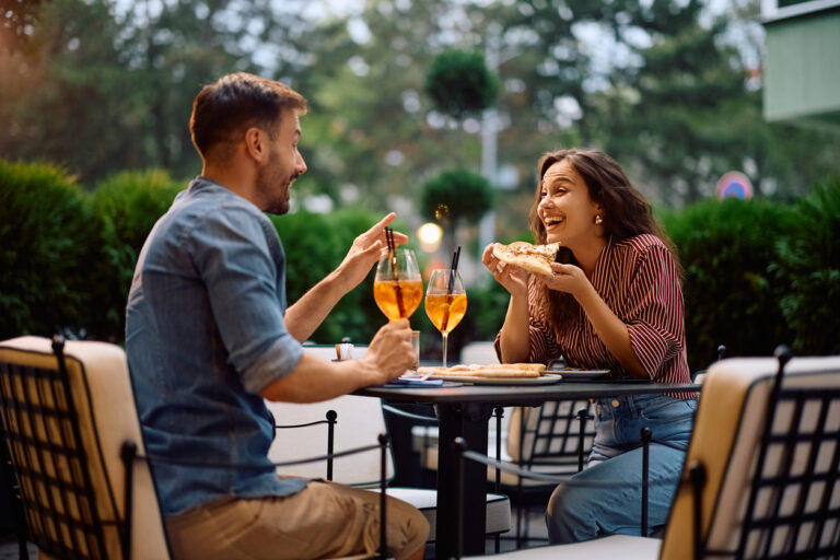 first date over aperol spritz